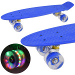 Pennyboard s LED kolieskami – tmavo modrý Pennyboard s LED kolieskami – tmavo modrý